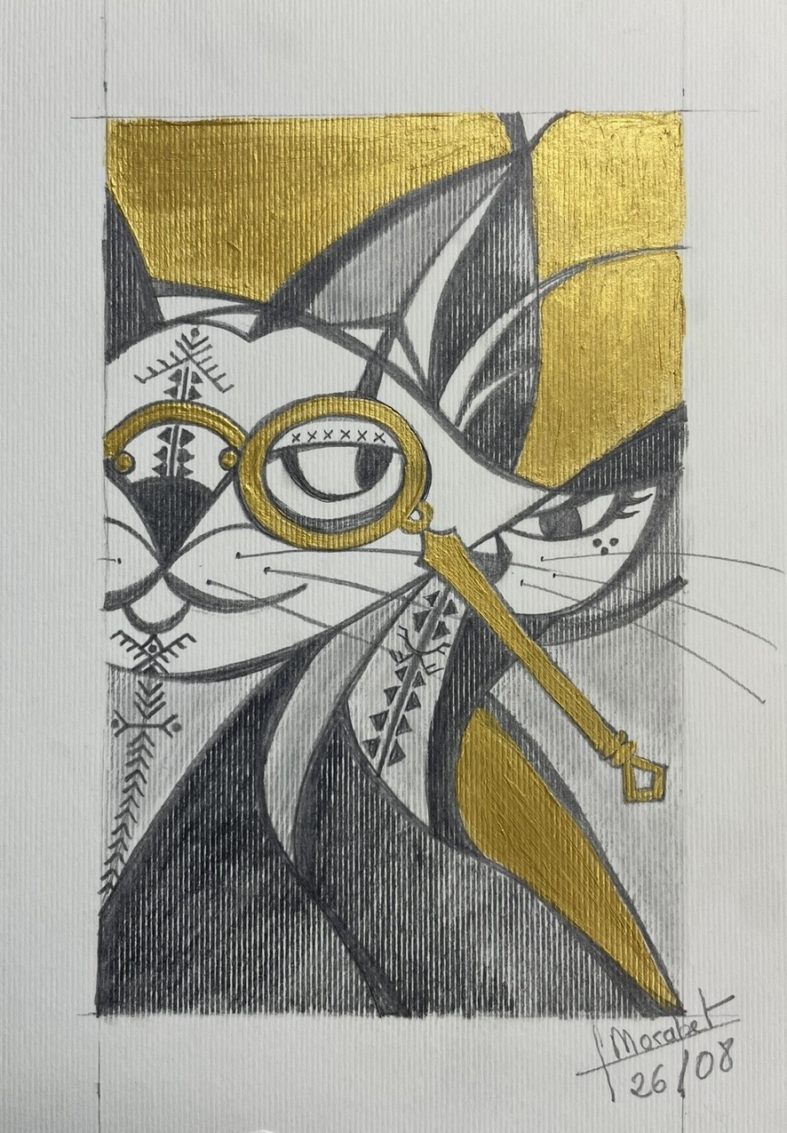 The Art of Watching Without Being Seen, Mixed media on paper