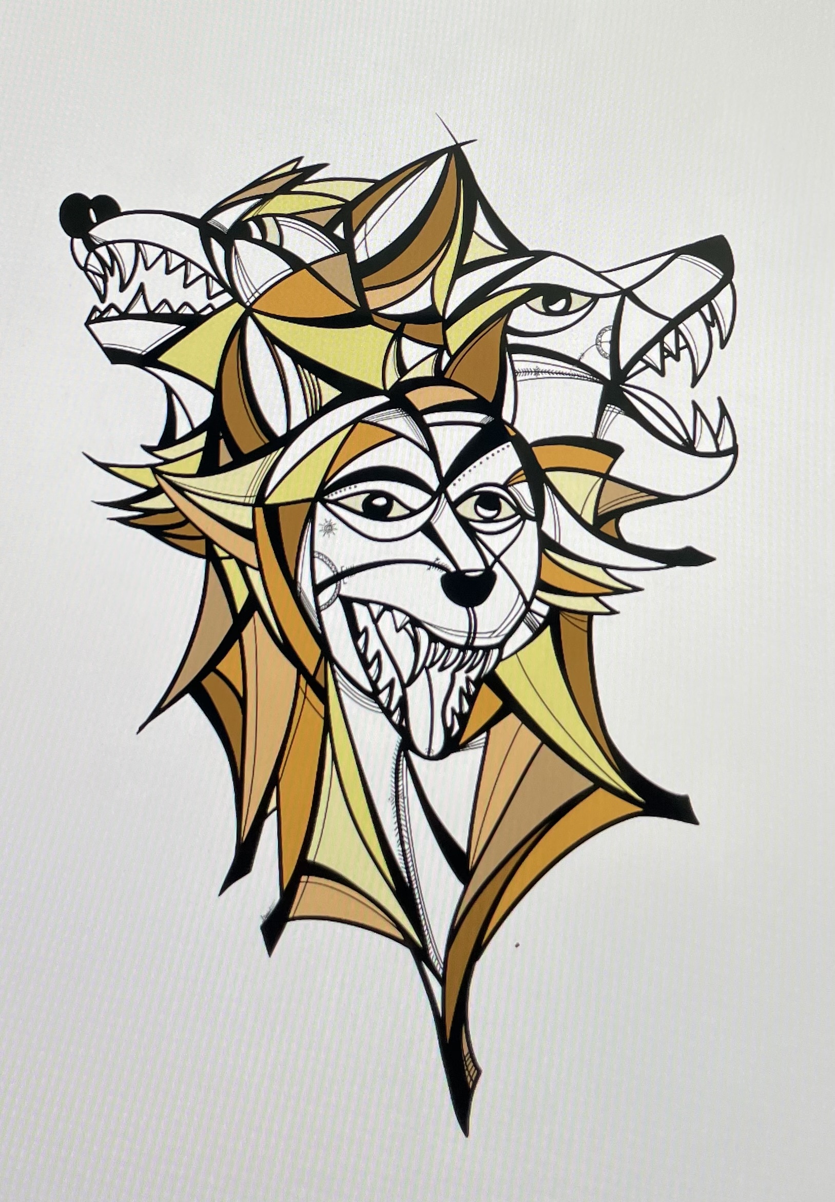 Dogy, Three Heads, One Soul, Digital painting