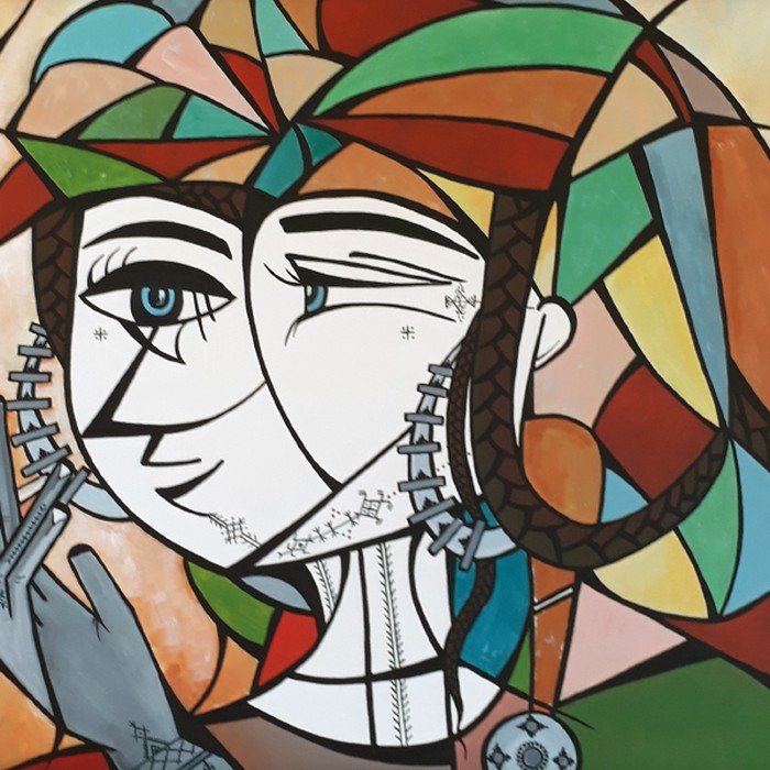 Between Two Gazes, Acrylic on canvas
