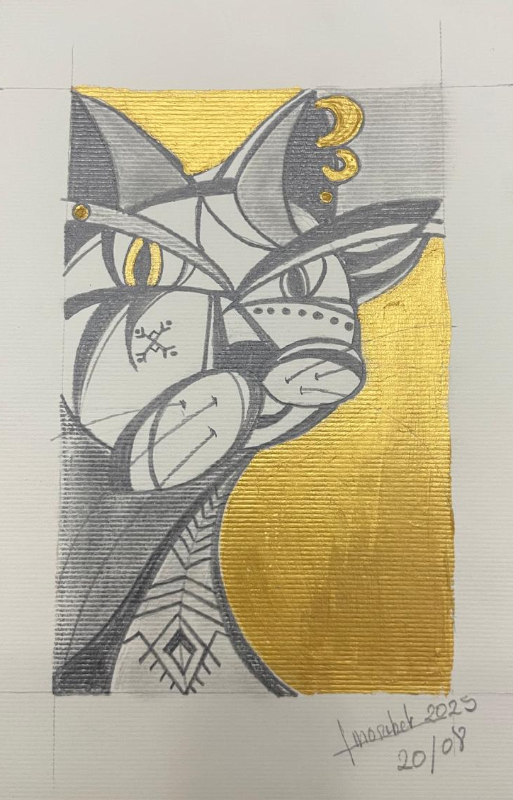 Hidden Elegance, Mixed media on paper